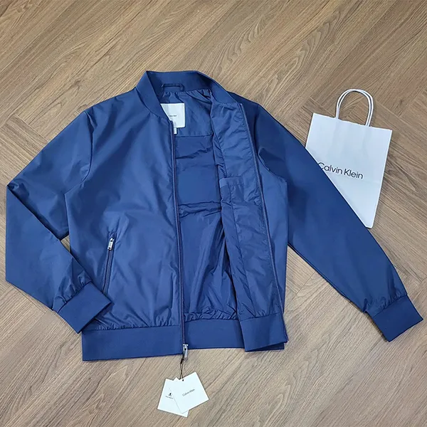 Áo Khoác Nam Calvin Klein CK Bomber Jacket Màu Xanh Dương Size S