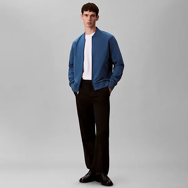 Áo Khoác Nam Calvin Klein CK Chamarra Bomber Para Hombre 40FM512-413 Màu Xanh Size XS