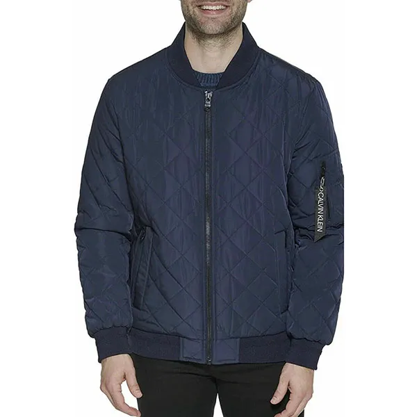 Áo Khoác Nam Calvin Klein CK Men's Lightweight Quilted Bomber Jacket Màu Xanh Navy Size S
