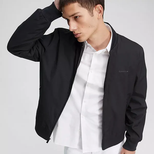 Áo Khoác Nam Calvin Klein Matte Bomber CK Jacket 40FP512 001 Màu Đen Size S