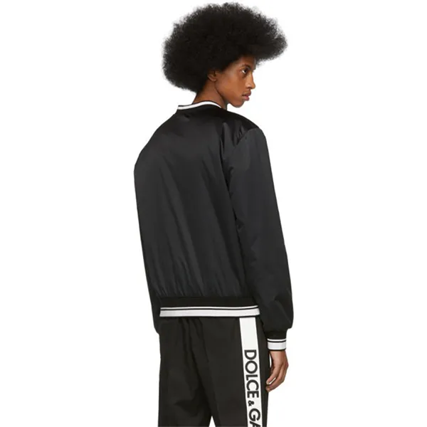 Áo Khoác Nam Dolce & Gabbana D&G Black Milano Bomber Jacket G9NC8T Màu Đen Size 48