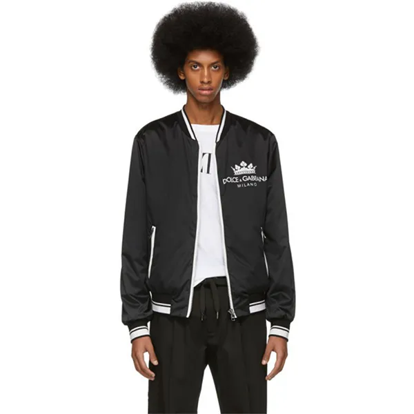 Áo Khoác Nam Dolce & Gabbana D&G Black Milano Bomber Jacket G9NC8T Màu Đen Size 48