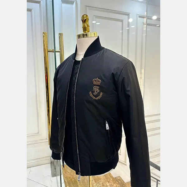 Áo Khoác Nam Dolce & Gabbana D&G Black With Logo Embroidered G9BAJZ G90A2 N0000 Vượng Miện Màu Đen Size 46