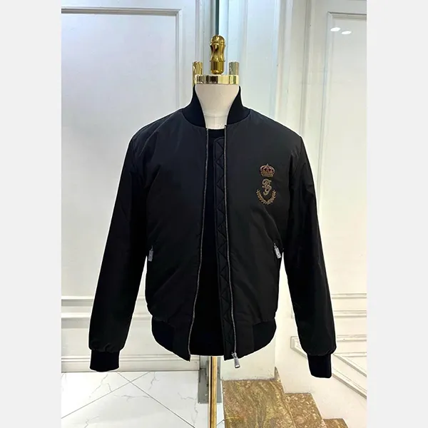 Áo Khoác Nam Dolce & Gabbana D&G Black With Logo Embroidered G9BAJZ G90A2 N0000 Vượng Miện Màu Đen Size 46