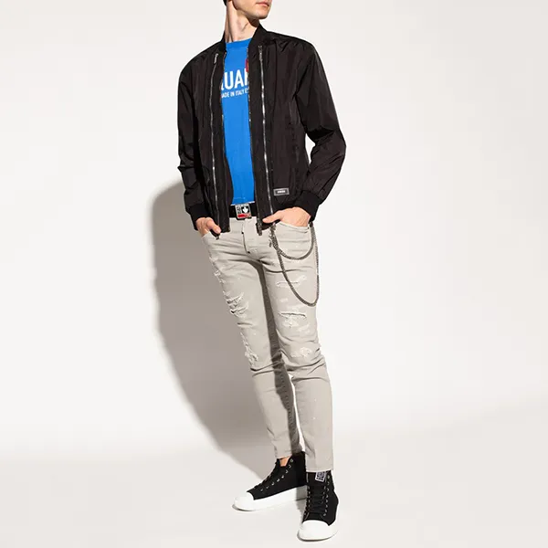 Áo Khoác Nam Dsquared2 Bomber Jacket S71AN0263 S49197 Màu Đen Size 46
