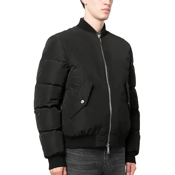 Áo Khoác Nam Dsquared2 Logo-Embroidered Padded Jacket S79AM0053 Màu Đen Size 48