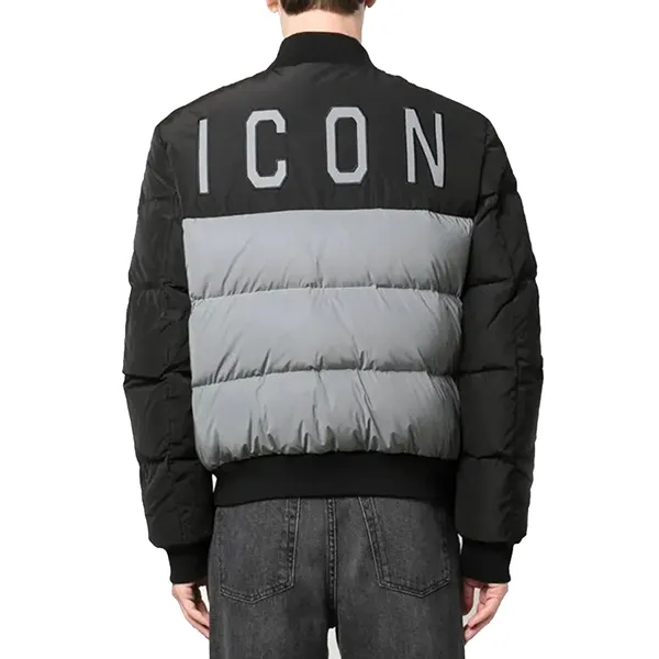 Áo Khoác Nam Dsquared2 Logo-Embroidered Padded Jacket S79AM0053 Màu Đen Size 48