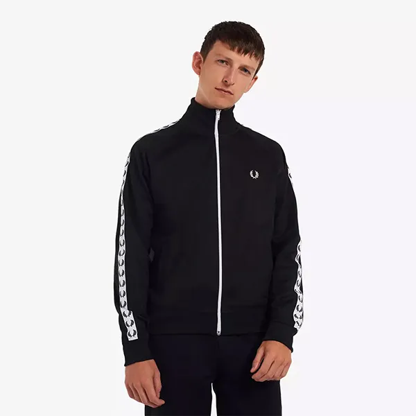 Áo Khoác Nam Fred Perry Taped Track Jacket J6231 BLK Màu Đen Size S