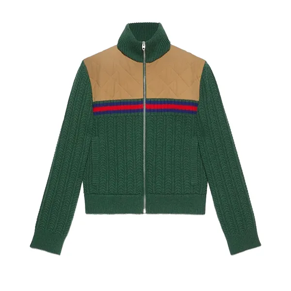 Áo Khoác Nam Gucci Bomber 706742 Màu Xanh Green Size S