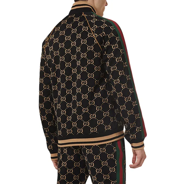Áo Khoác Nam Gucci Double-G Zipped Jacket In Cotton 695955 Phối Màu Size S