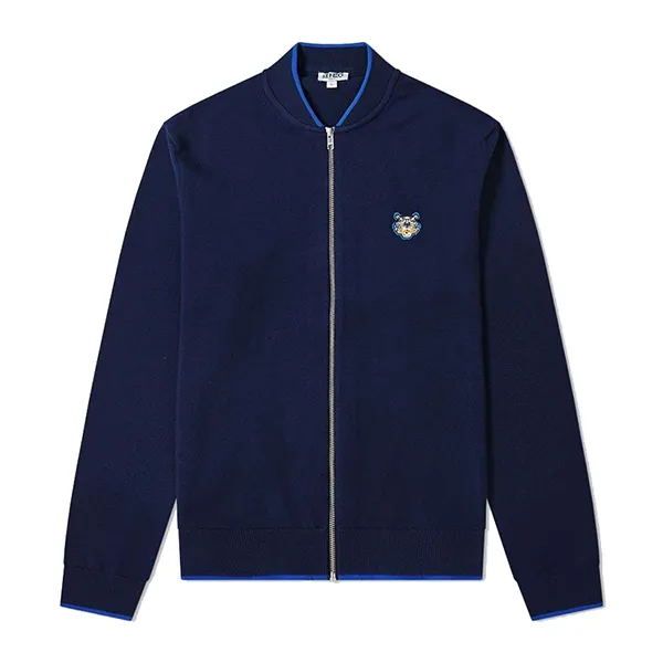 Áo Khoác Nam Kenzo Tiger Zip Knit Cardigan Màu Xanh Navy Size M