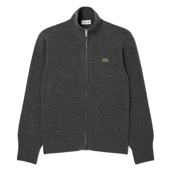 Áo Khoác Nam Lacoste Carded Wool Zipped Sweater AH5181-00 050 Màu Xám Size 3