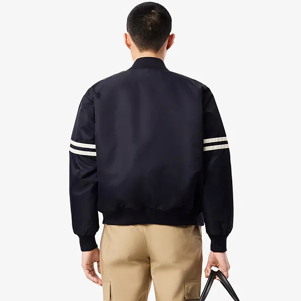 Áo Khoác Nam Lacoste Embroidered Badge Water-Repellent Bomber Jacket BH3441 - HDE Màu Xanh Navy Size XS