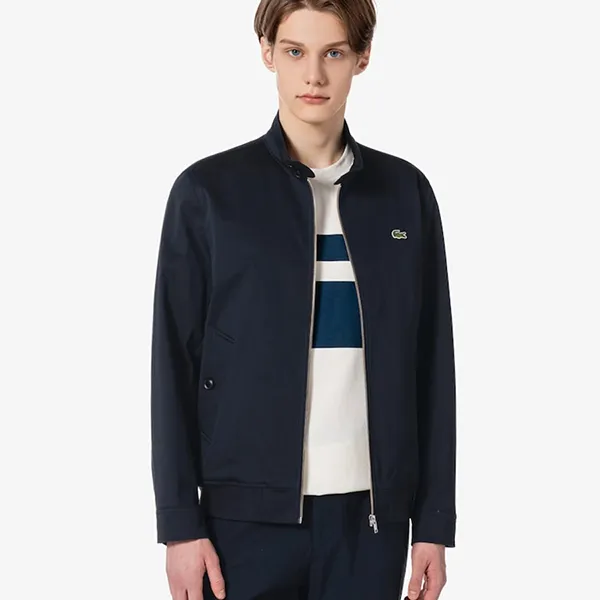 Áo Khoác Nam Lacoste Harrington jacket Regular BH217E-166 Màu Xanh Navy Size 50