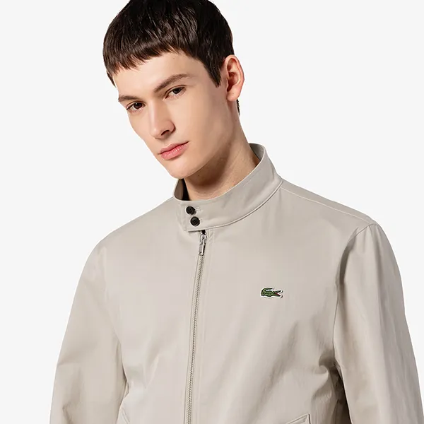 Áo Khoác Nam Lacoste Harrington jacket Regular BH217E-O2S Màu Be Size 50