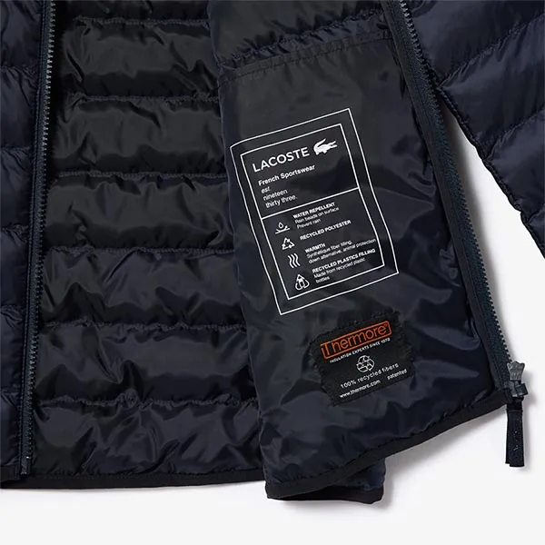 Áo Khoác Nam Lacoste Men's Quilted Hooded Puffer Jacket BH0539 52 HDE Màu Xanh Navy