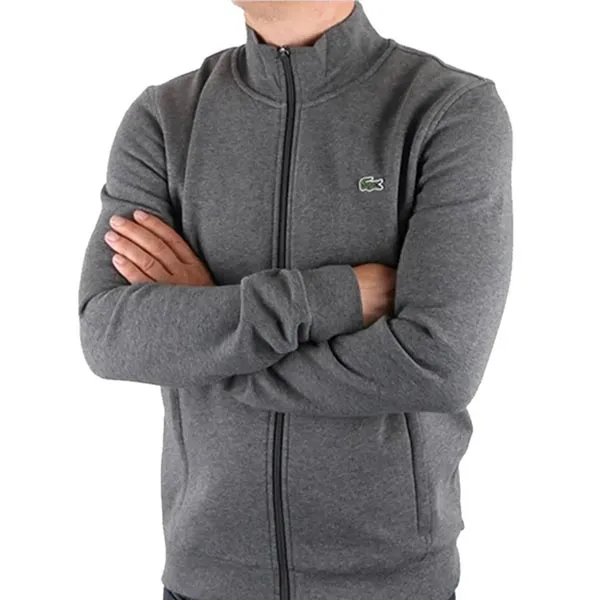 Áo Khoác Nam Lacoste Men's Sport Zip-Up Fleece Sweatshirt Màu Xám Đậm Size 3