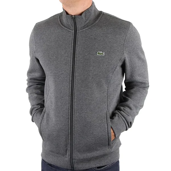 Áo Khoác Nam Lacoste Men's Sport Zip-Up Fleece Sweatshirt Màu Xám Đậm Size 2