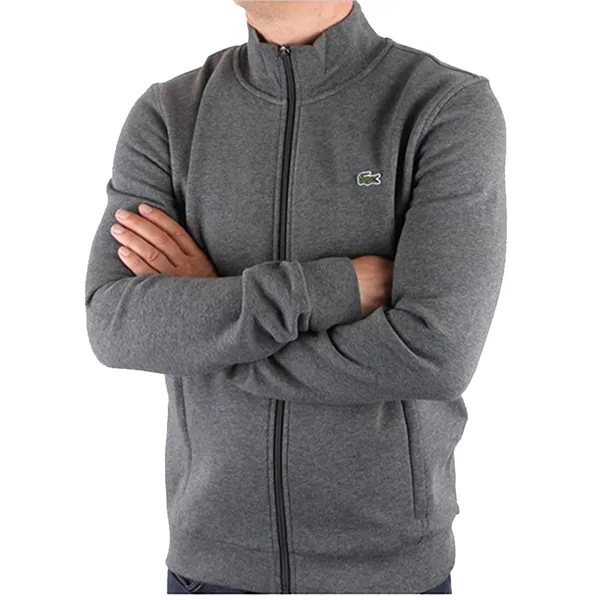 Áo Khoác Nam Lacoste Men's Sport Zip-Up Fleece Sweatshirt Màu Xám Đậm Size 2