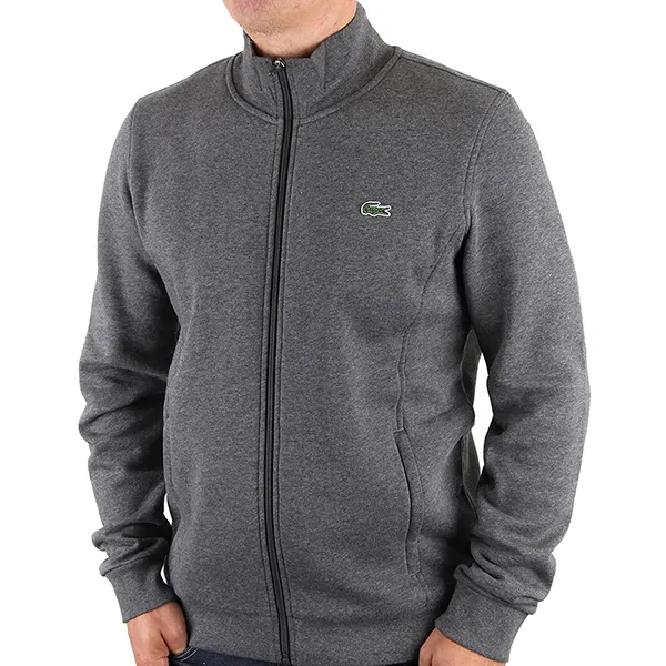 Áo Khoác Nam Lacoste Men's Sport Zip-Up Fleece Sweatshirt Màu Xám Đậm Size 2