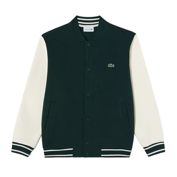 Áo Khoác Nam Lacoste Men's Stadium Neck Sleeve Contrast Sweatshirt SH220E 55G 132 Màu Xanh Green Size 4