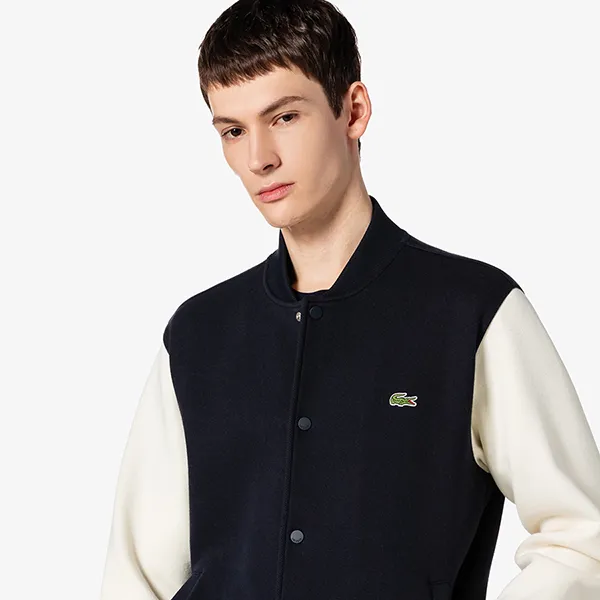 Áo Khoác Nam Lacoste Men's Stadium Neck Sleeve Contrast Sweatshirt SH220E 55G 166 Màu Navy Size 4