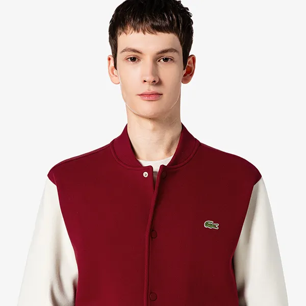 Áo Khoác Nam Lacoste Men's Stadium Neck Sleeve Contrast Sweatshirt SH220E 55G 476 Màu Đỏ Size 3
