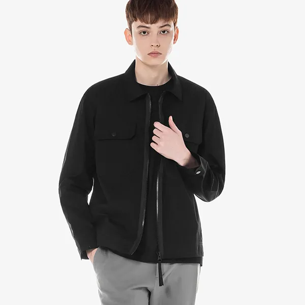 Áo Khoác Nam Lacoste Men's Work Overshirt Jacket CH0209-031 Màu Đen Size 38