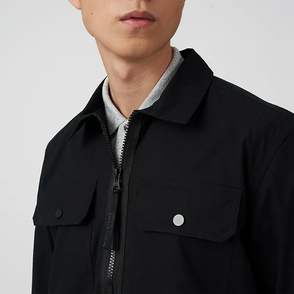 Áo Khoác Nam Lacoste Men's Work Overshirt Jacket CH0209-031 Màu Đen Size 38