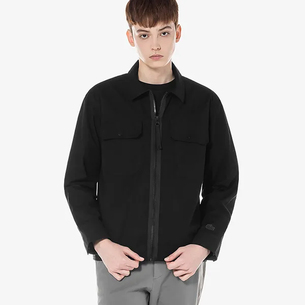 Áo Khoác Nam Lacoste Men's Work Overshirt Jacket CH0209-031 Màu Đen Size 38