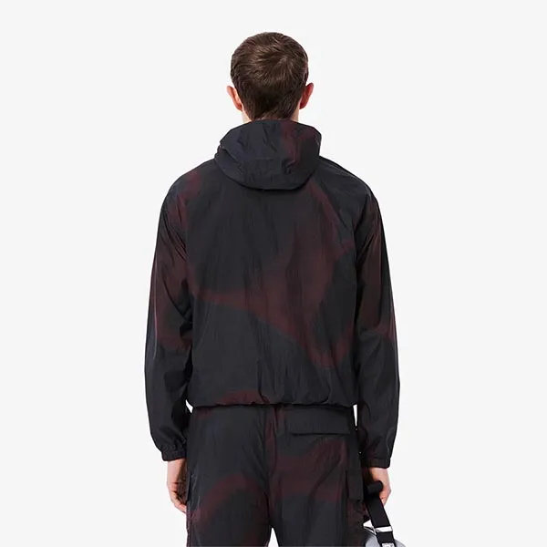 Áo Khoác Nam Lacoste Ombré Print Ripstop Nylon Jacket BH9671 00 EIX Màu Đen - Đỏ Size 48