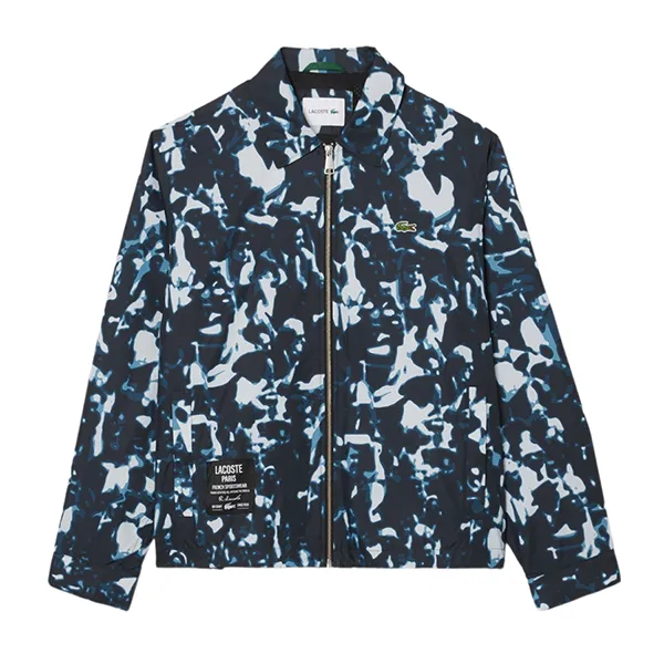 Áo Khoác Nam Lacoste Print Motif Water Repellent Windbreaker BH9664 - FIW Màu Xanh Đen Size 46