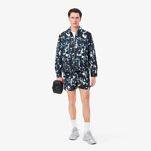 Áo Khoác Nam Lacoste Print Motif Water Repellent Windbreaker BH9664 - FIW Màu Xanh Đen Size 46