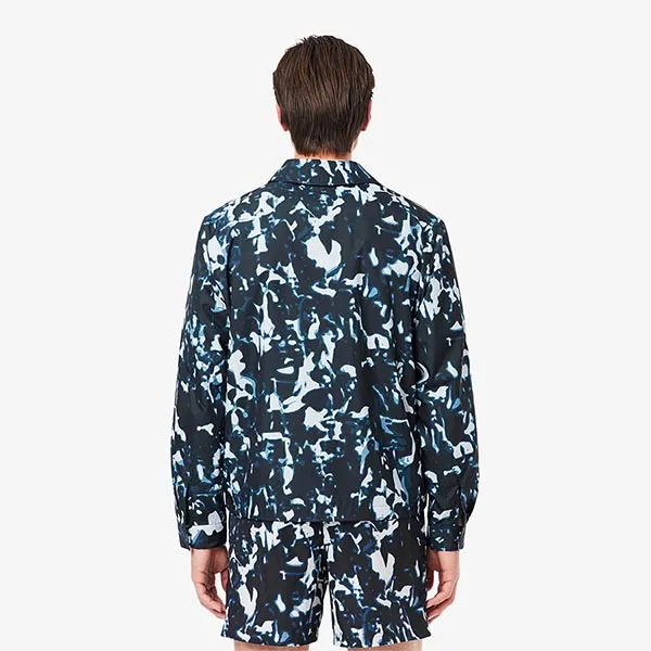 Áo Khoác Nam Lacoste Print Motif Water Repellent Windbreaker BH9664 - FIW Màu Xanh Đen Size 46