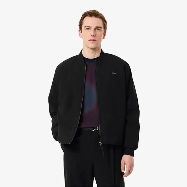 Áo Khoác Nam Lacoste Quilted Water-Repellent Stretch Bomber Jacket BH8904 - 031 Màu Đen Size 50