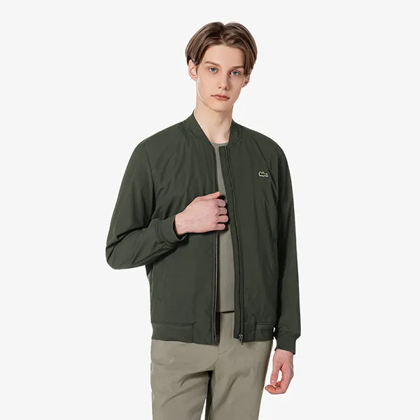 Áo Khoác Nam Lacoste Summer Stadium Jumper BH605E-HCF Màu Xanh Rêu Size 48