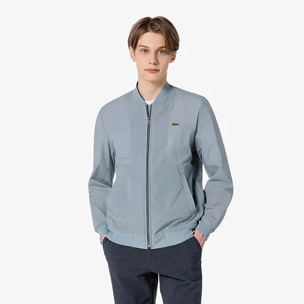 Áo Khoác Nam Lacoste Summer Stadium Jumper BH605E-T01 Màu Xanh Xám Size 48
