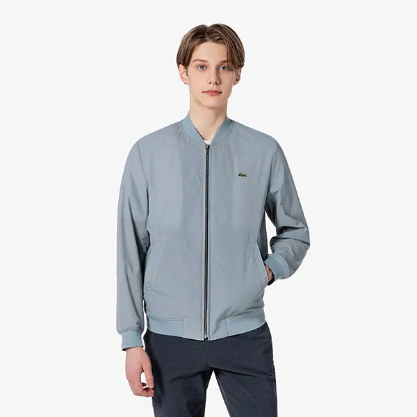 Áo Khoác Nam Lacoste Summer Stadium Jumper BH605E-T01 Màu Xanh Xám Size 48