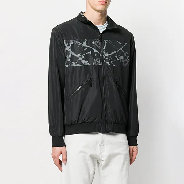 Áo Khoác Nam Versace Printed Key Bomber Jacket Màu Đen Họa Tiết Size 48