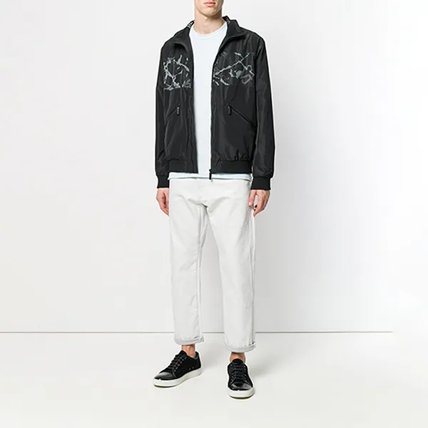 Áo Khoác Nam Versace Printed Key Bomber Jacket Màu Đen Họa Tiết Size 48