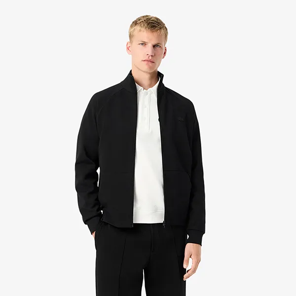 Áo Khoác Nỉ Nam Lacoste Men's Double Faced Jersey Zip-Up Sweatshirt SH9559 51 031 Màu Đen Size 3
