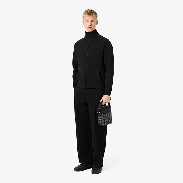 Áo Khoác Nỉ Nam Lacoste Men's Double Faced Jersey Zip-Up Sweatshirt SH9559 51 031 Màu Đen Size 3