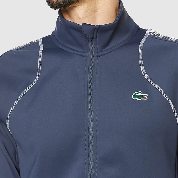 Áo Khoác Nỉ Nam Lacoste Tennis x Daniil Medvedev Zip-Up Sweatshirt Màu Xanh Size 3