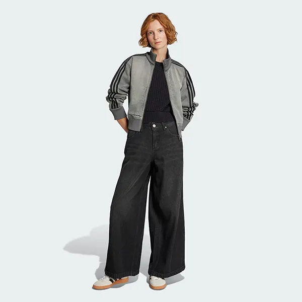 Áo Khoác Nữ Adidas Adicolor Denim Track Top JY2564 Màu Xám Size S (Form Âu)