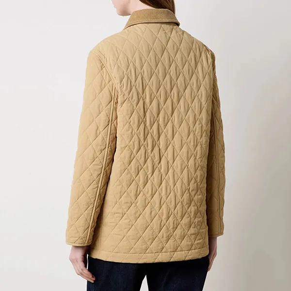Áo Khoác Nữ Burberry Padded Jacket With Quilted Pattern And Flap Pockets Màu Be Size S