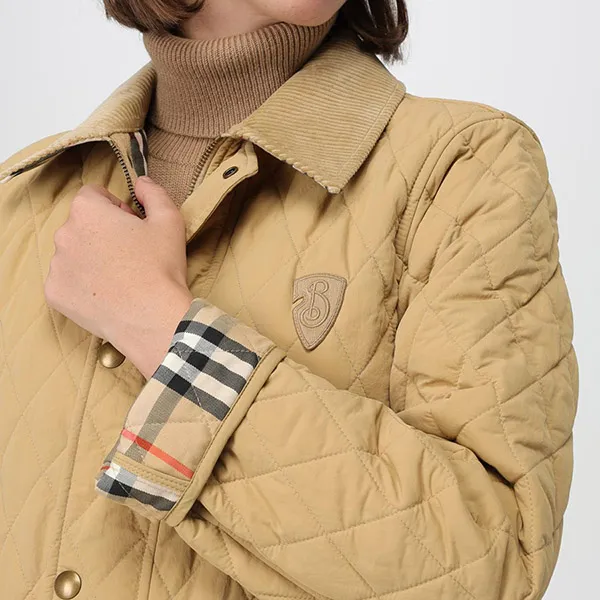 Áo Khoác Nữ Burberry Quilted Jacket 8097996 Màu Be Size S