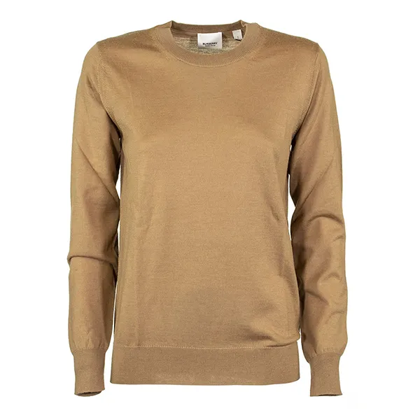 Áo Len Nữ Burberry Bempton Elbow Patch Sweater Màu Camel Size XS