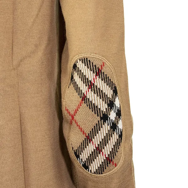 Áo Len Nữ Burberry Bempton Elbow Patch Sweater Màu Camel Size XS