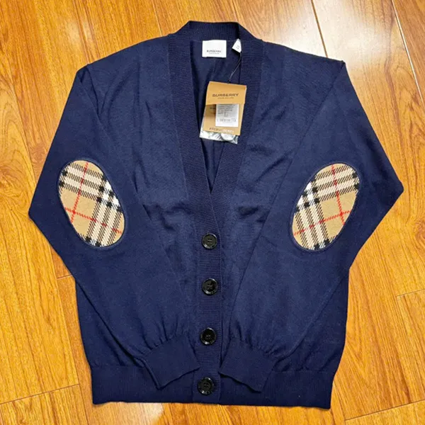 Áo Len Cardigan Nam Burberry Dornoch Màu Xanh Navy Size M