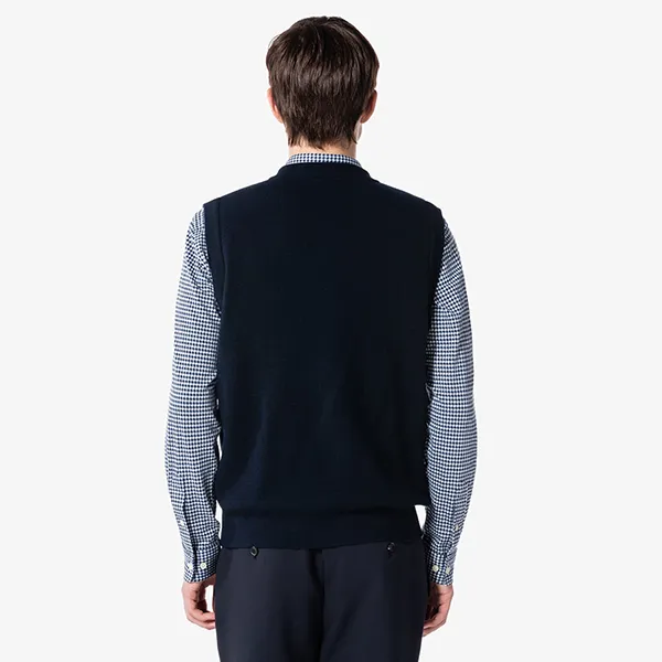 Áo Len Gile Nam Lacoste V-neck Vest AH376E 166 Màu Xanh Navy Size 3